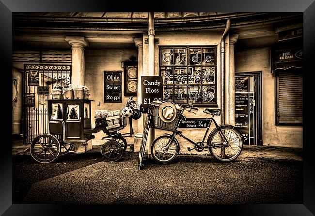 Ye Olde Sweet Shoppe Sepia Framed Print by Steve Purnell