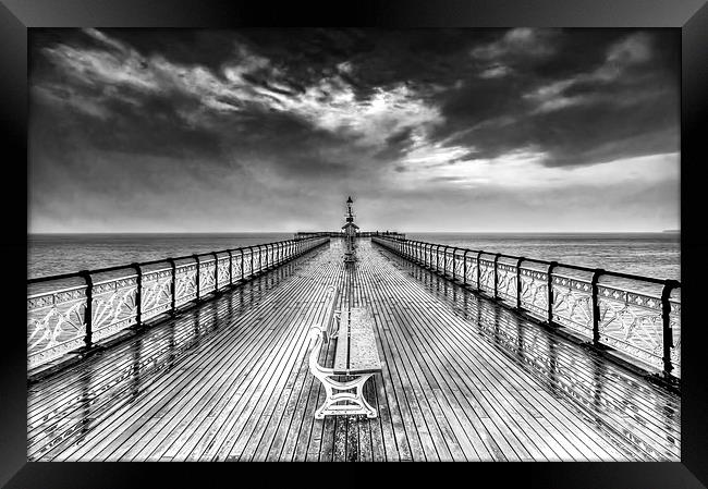 Penarth Pier 4 Black and White Framed Print by Steve Purnell