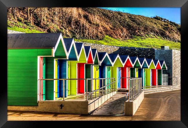 Barry Island Beach Huts 14 Framed Print by Steve Purnell