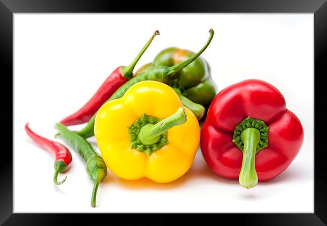 Mixed Peppers 2 Framed Print by Steve Purnell