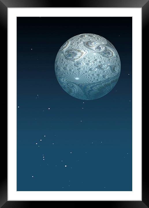  Fractal Moon Framed Mounted Print by Steve Purnell