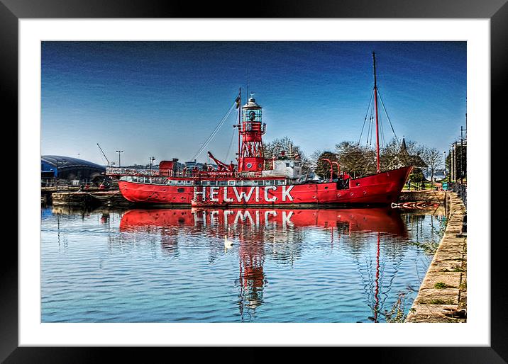 Helwick Lightship Cardiff Bay Framed Mounted Print by Steve Purnell