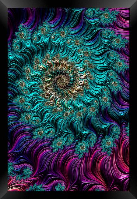 Aqua Swirl Framed Print by Steve Purnell