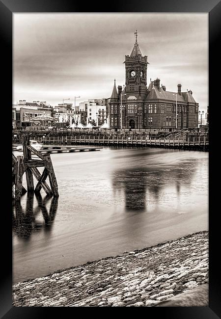 Pierhead Building Cardiff Bay Monochrome Framed Print by Steve Purnell