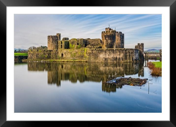Caerphilly Castle Long Exposure 1 Framed Mounted Print by Steve Purnell