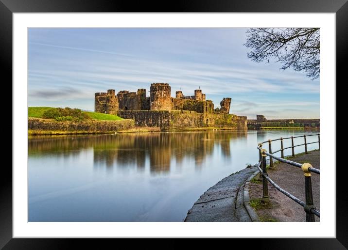 Caerphilly Castle Long Exposure 3 Framed Mounted Print by Steve Purnell