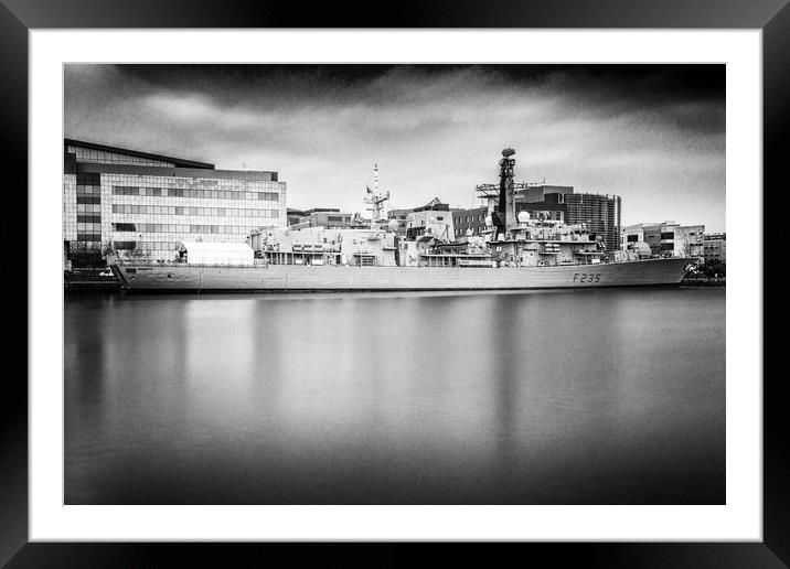 HMS Monmouth Mono Framed Mounted Print by Steve Purnell
