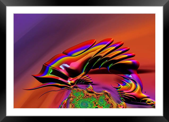 Chameleon Rainbow Framed Mounted Print by Steve Purnell