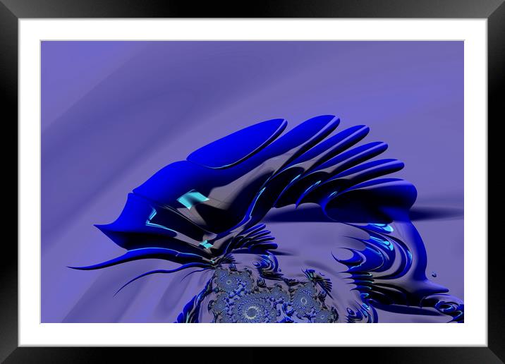 Chameleon Blue Framed Mounted Print by Steve Purnell