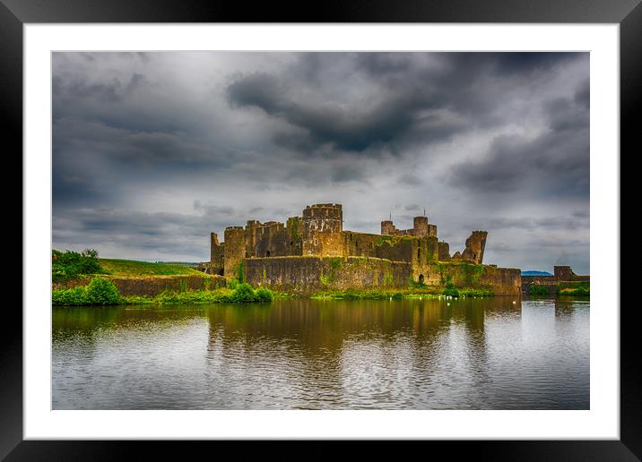 Caerphilly Castle South East View 1 Framed Mounted Print by Steve Purnell