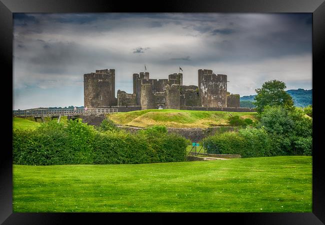 Caerphilly Castle East View 2 Framed Print by Steve Purnell