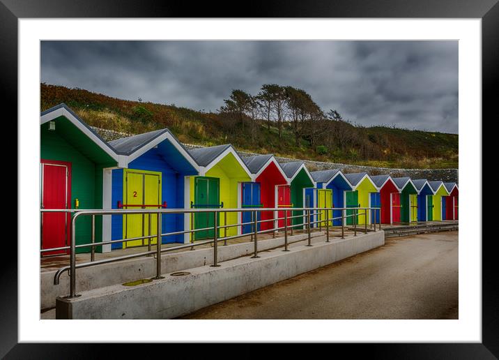 Colourful Beach Huts at Barry Island Framed Mounted Print by Steve Purnell