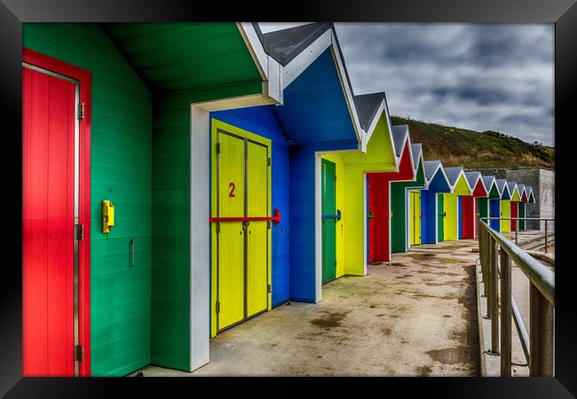 Beach Huts 2 Framed Print by Steve Purnell