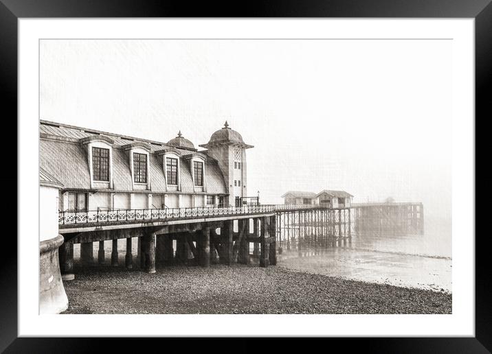 Disa pier ing Mono Framed Mounted Print by Steve Purnell