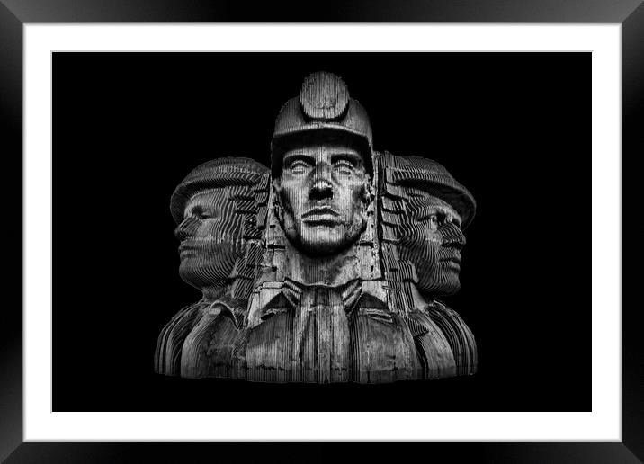 Miners In The Dark Framed Mounted Print by Steve Purnell