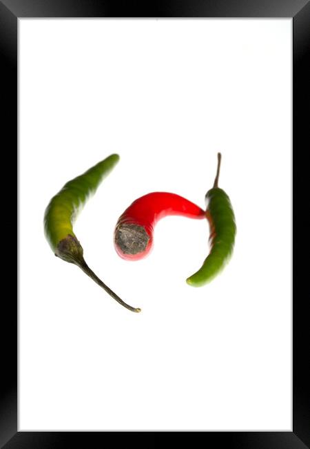 Chilli In The Middle Framed Print by Steve Purnell