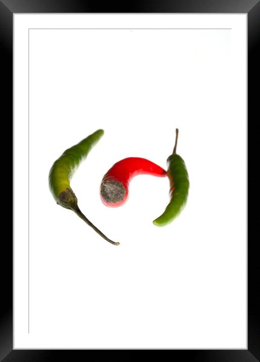 Chilli In The Middle Framed Mounted Print by Steve Purnell