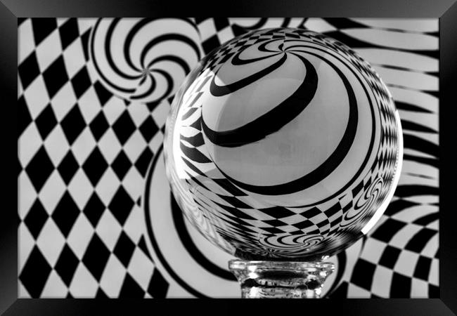 Crystal Ball Op Art 6 Framed Print by Steve Purnell