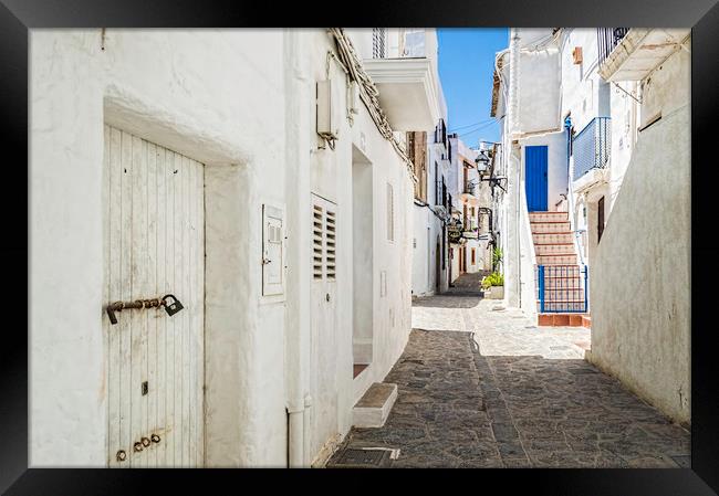 The Back Streets Of Elvissa (Ibiza) Framed Print by Steve Purnell