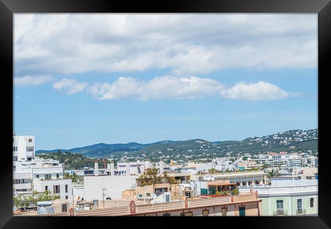 Rooftops Of Ibiza 1 Framed Print by Steve Purnell
