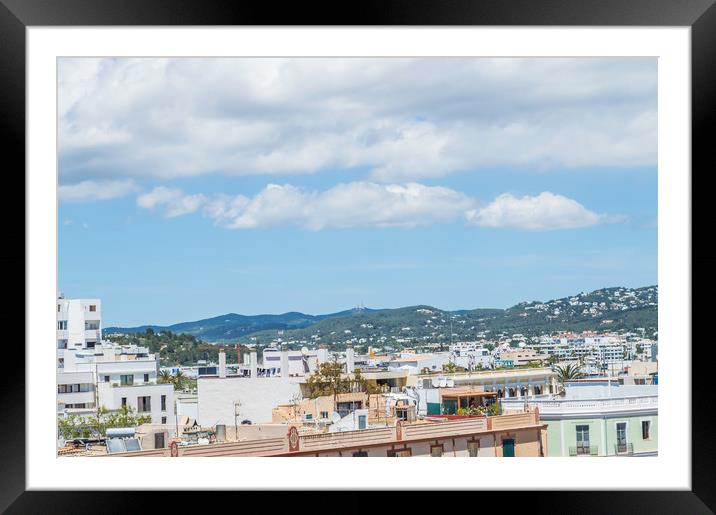 Rooftops Of Ibiza 1 Framed Mounted Print by Steve Purnell
