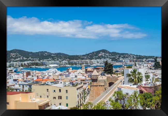 Rooftops Of Ibiza 3 Framed Print by Steve Purnell