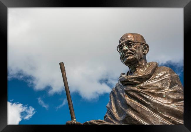 Mahatma Gandhi Statue Cardiff Framed Print by Steve Purnell