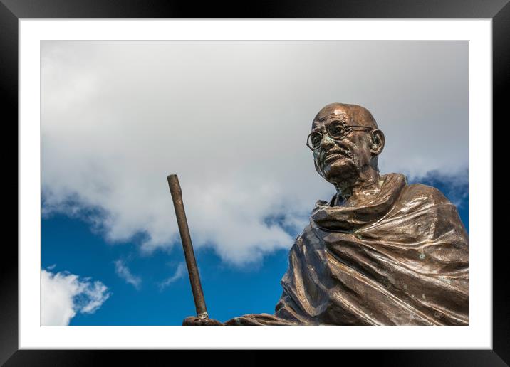 Mahatma Gandhi Statue Cardiff Framed Mounted Print by Steve Purnell