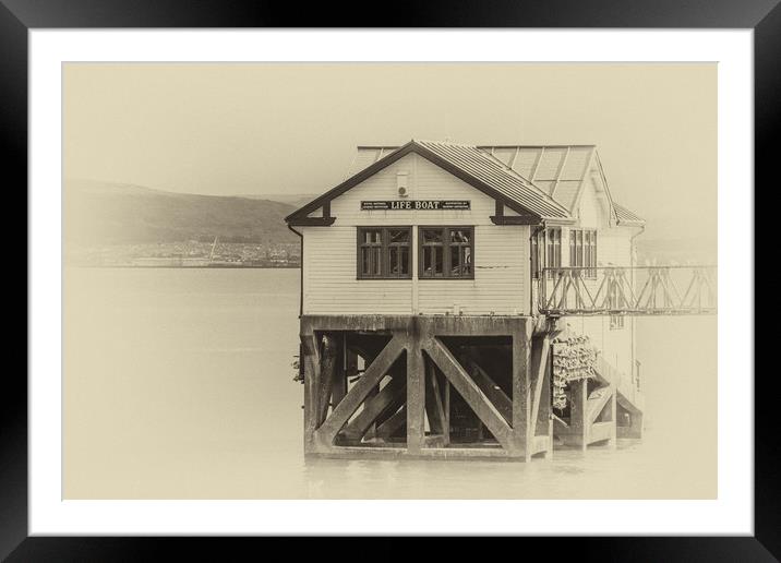 Old Mumbles Lifeboat Station Antique Framed Mounted Print by Steve Purnell