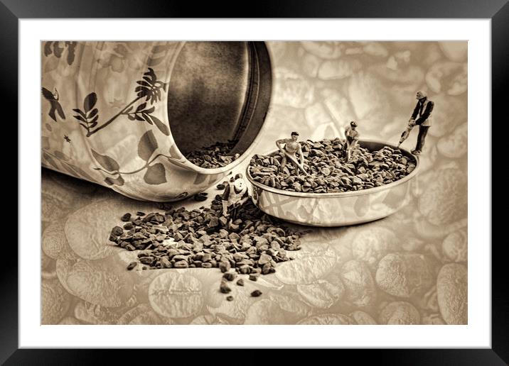 Workers At The Coffee Royale Textured Framed Mounted Print by Steve Purnell
