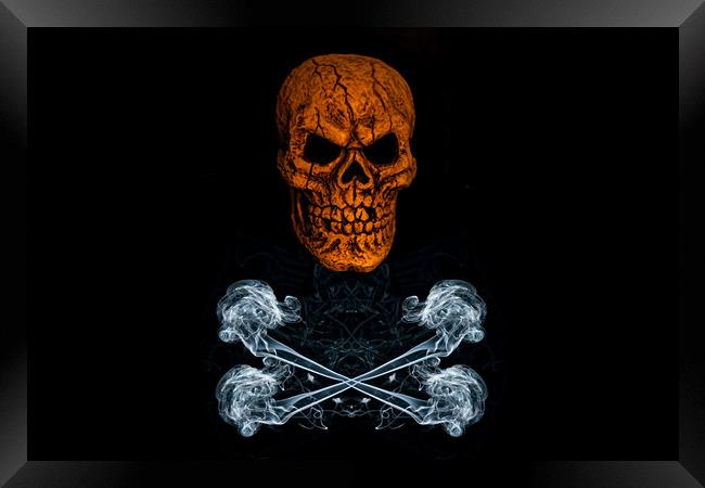 Skull And Crossbones 1 Framed Print by Steve Purnell