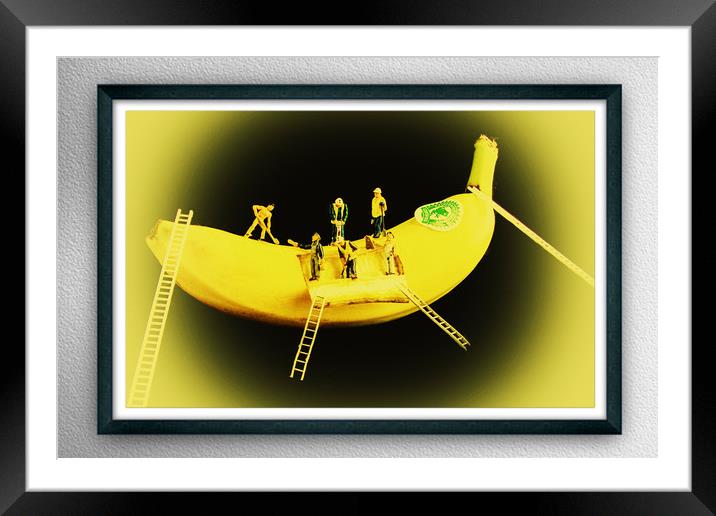 Banana Boat Mining Company Black Frame Framed Mounted Print by Steve Purnell