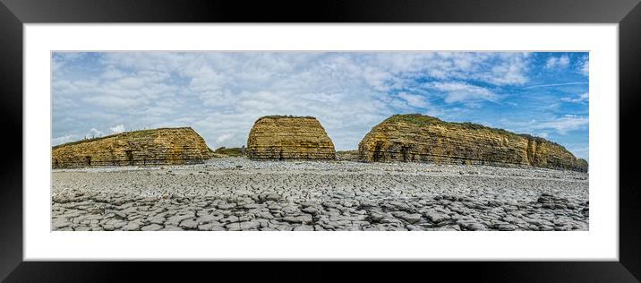 Rhoose Point Panorama Framed Mounted Print by Steve Purnell