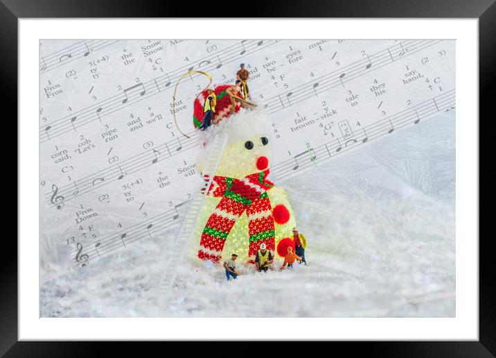 Frosty The Snowman Green Framed Mounted Print by Steve Purnell