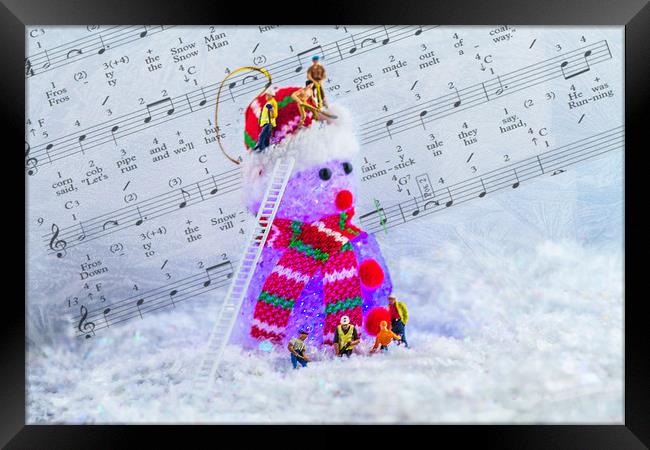 Frosty The Snowman Purple Framed Print by Steve Purnell