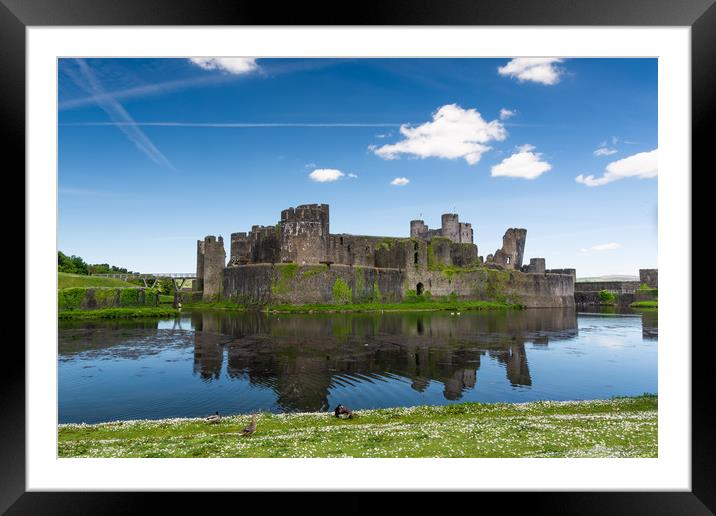Spring At Caerphilly Castle 1 Framed Mounted Print by Steve Purnell