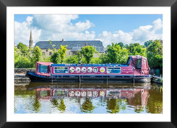 Narrow Boat Hey Jude Framed Mounted Print by Steve Purnell