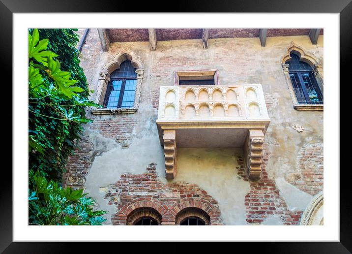 Juliets Balcony Verona Framed Mounted Print by Steve Purnell