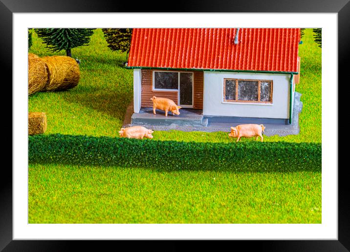 Three Little Pigs Dream Home Framed Mounted Print by Steve Purnell