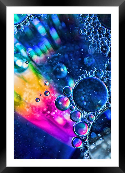 Oil On Water 4 Framed Mounted Print by Steve Purnell