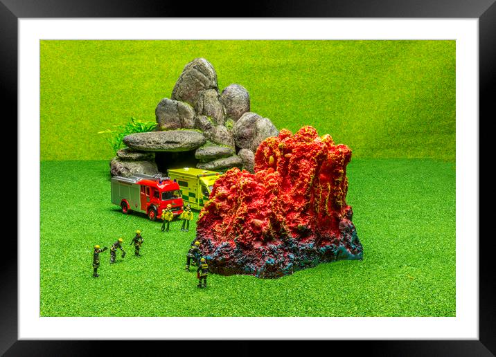 Fighting Mount Eruptus 1 Framed Mounted Print by Steve Purnell