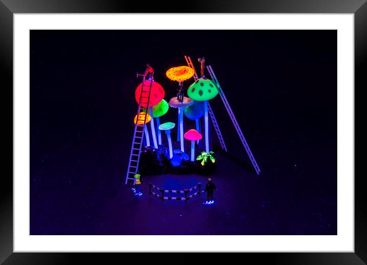 Glowing Fungi Harvest Framed Mounted Print by Steve Purnell