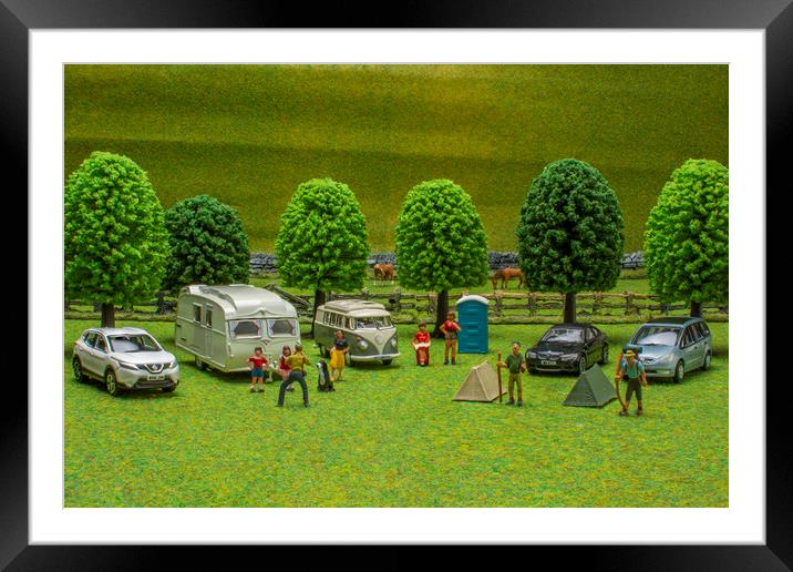 At The Campsite Framed Mounted Print by Steve Purnell