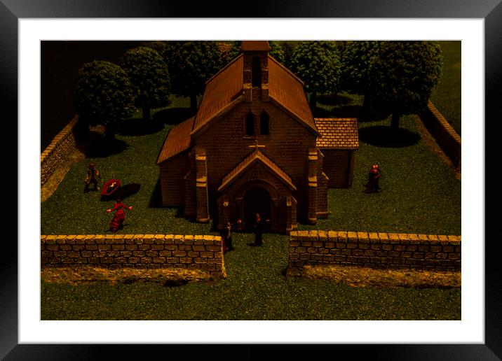 Vampires Awake at Smallville Church Framed Mounted Print by Steve Purnell