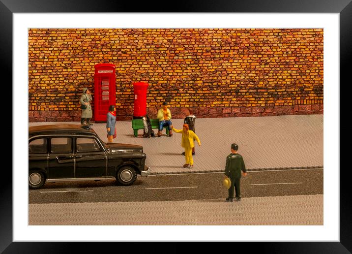 Taxi Framed Mounted Print by Steve Purnell
