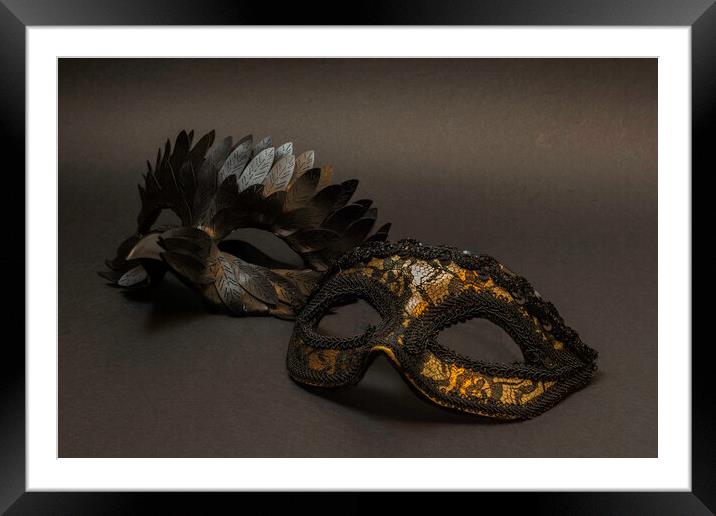 Halloween Masks Framed Mounted Print by Steve Purnell