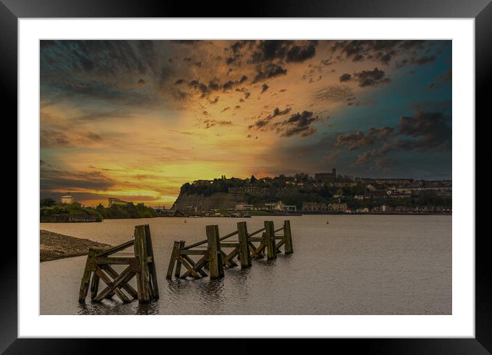 Cardiff Bay Dramatic Sunset Framed Mounted Print by Steve Purnell