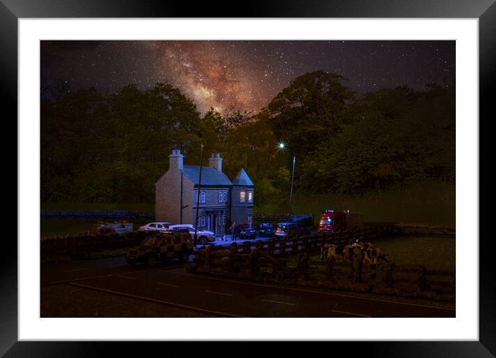 Smallville Hall And The Milky Way Framed Mounted Print by Steve Purnell