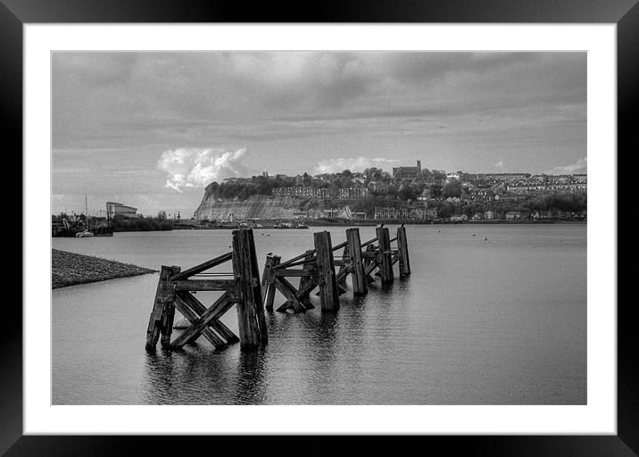Cardiff Bay Mono Framed Mounted Print by Steve Purnell