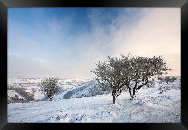Snow On Winsford Hill Framed Print by Andrew Wheatley